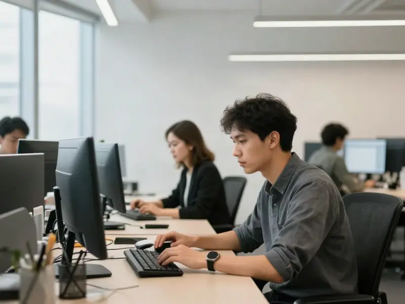 A small sales team working together